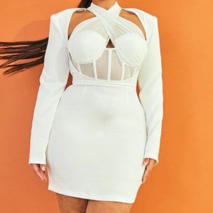 Corset Cross Front Bodycon Dress